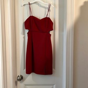Red body con formal dress